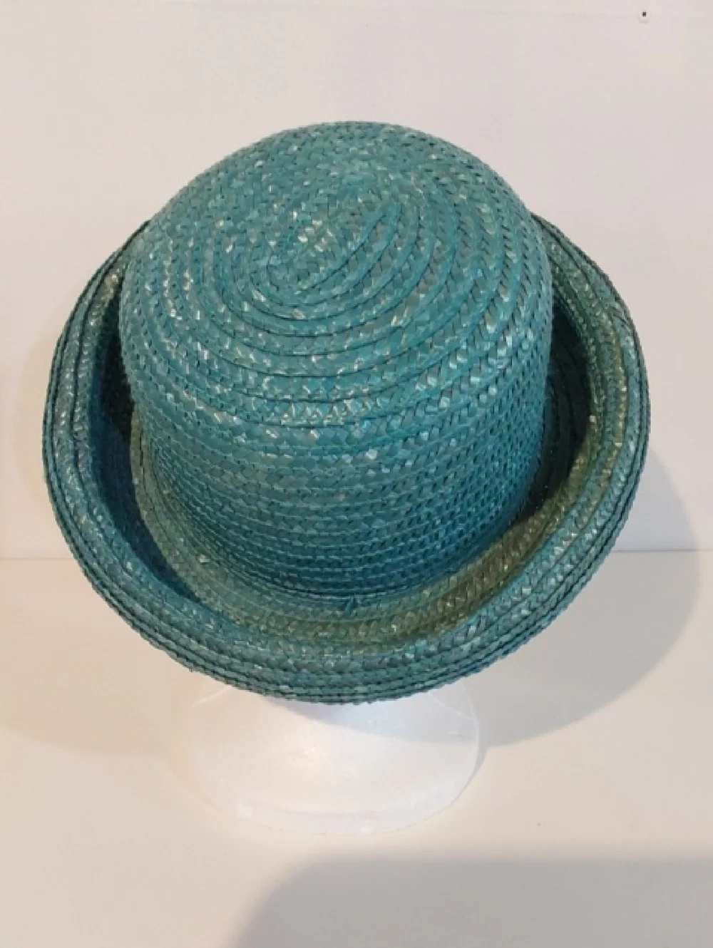 Womens Arlin Teal/ Turquoise Straw Sun Hat Derby Fancy Retro Sz.One Size